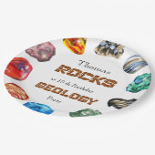 地質学誕生会の岩の宝石 ペーパープレート (アングル)