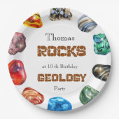 地質学誕生会の岩の宝石 ペーパープレート (正面)