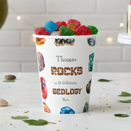 地質学誕生会の岩の宝石 紙コップ