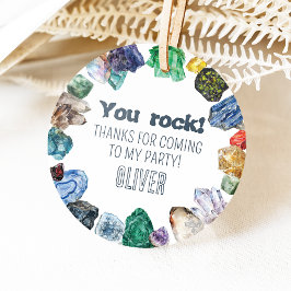 地質学誕生日ディグパーティーサークルメッセージカード フェイバータグ