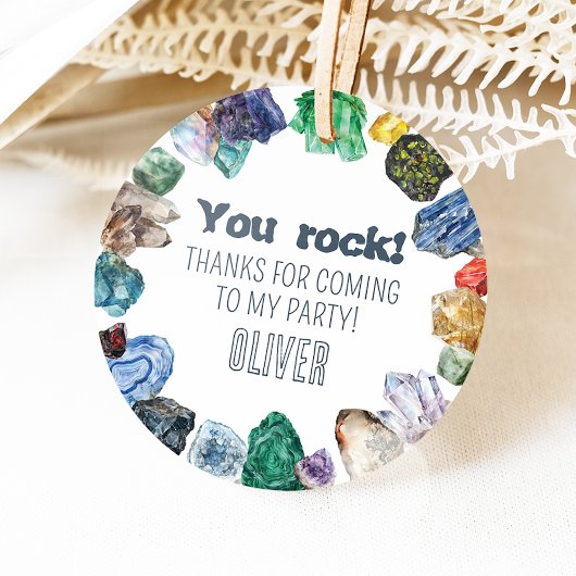 地質学誕生日ディグパーティーサークルメッセージカード フェイバータグ