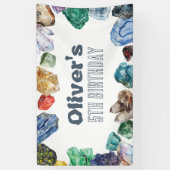 地質学誕生日バックドランドロックディグパーティーバナー 横断幕 (縦)