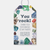 地質学誕生日ロックスジェムディグパーティーサンキューサンキュー ギフトタグ (正面)