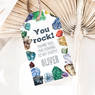 地質学誕生日ロックスジェムディグパーティーサンキューサンキュー ギフトタグ