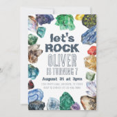 地質学誕生日招待状ゲードジェムディグパーティー 招待状 (正面)