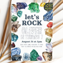 地質学誕生日招待状ロック招待状ジオードジェム 招待状