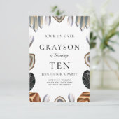 地質学誕生日招待状岩、宝石の結晶 招待状 (スタンド正面)