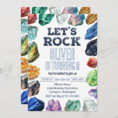 地質学誕生日招待状、ジェムマイニング招待状 招待状 (正面/裏面)