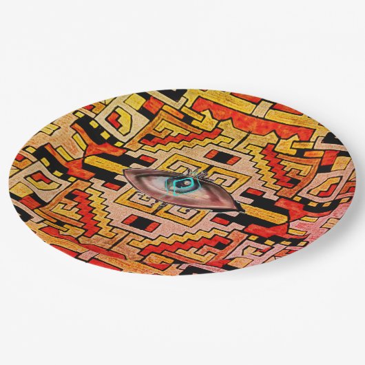 地質学部族/エスニック風変わりアイディナープレート ペーパープレート (アングル)