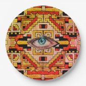 地質学部族/エスニック風変わりアイディナープレート ペーパープレート (正面)