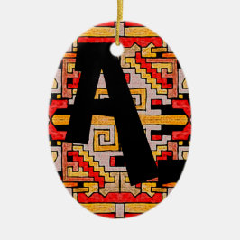地質学部族/民族パターンとイニシャル セラミックオーナメント