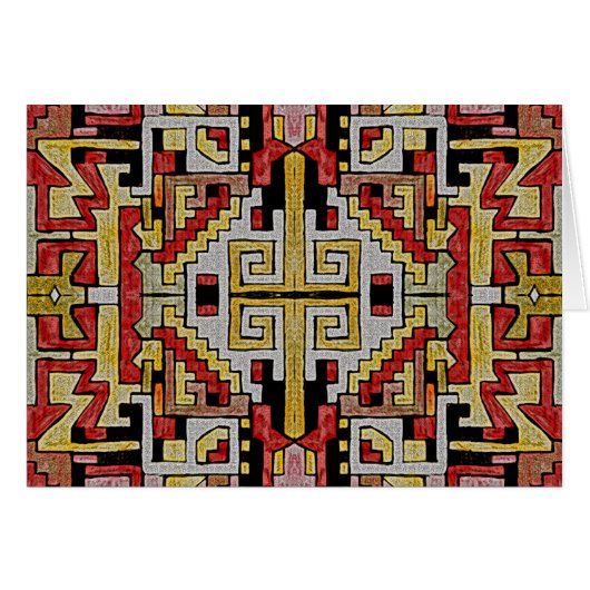 地質学部族/民族模様レッド&イエロー (正面横)