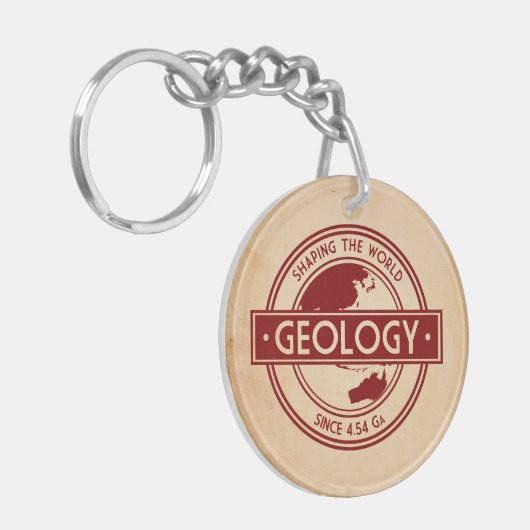 地質学 – 世界のロゴを形作る（アジア/オーストラリア） キーホルダー (正面左)