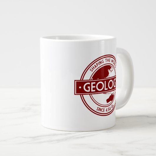 地質学 – 世界のロゴを形作る（アジア/オーストラリア） ジャンボコーヒーマグカップ (正面右)