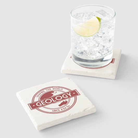 地質学 – 世界のロゴを形作る(アジア/オーストラリア) ストーンコースター (横)