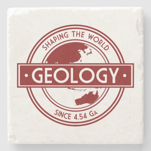 地質学 – 世界のロゴを形作る（アジア/オーストラリア） ストーンコースター (正面)