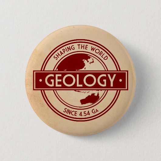 地質学 – 世界のロゴを形作る（アジア/オーストラリア） 缶バッジ (正面)