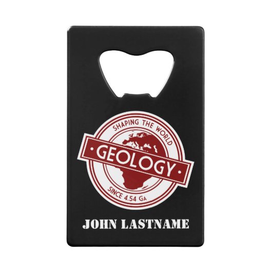 地質学 – 世界のロゴを形作る（ヨーロッパ/アフリカ） クレジットカード栓抜き (正面)