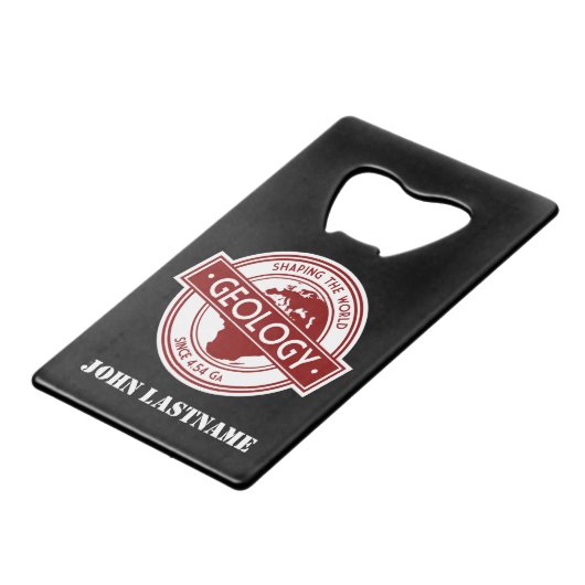 地質学 – 世界のロゴを形作る（ヨーロッパ/アフリカ） クレジットカード栓抜き (裏面アングル)