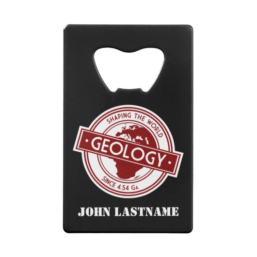 地質学 – 世界のロゴを形作る（ヨーロッパ/アフリカ） クレジットカード栓抜き (裏面)