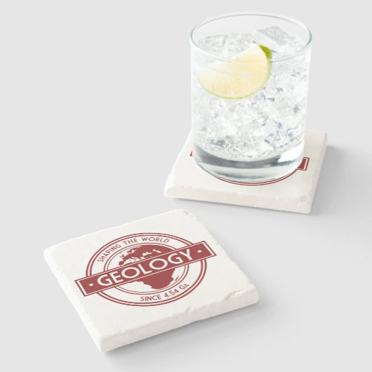 地質学 – 世界のロゴを形作る(ヨーロッパ/アフリカ) ストーンコースター (横)