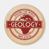 地質学 – 世界のロゴを形作る(ヨーロッパ) マグネット (正面)
