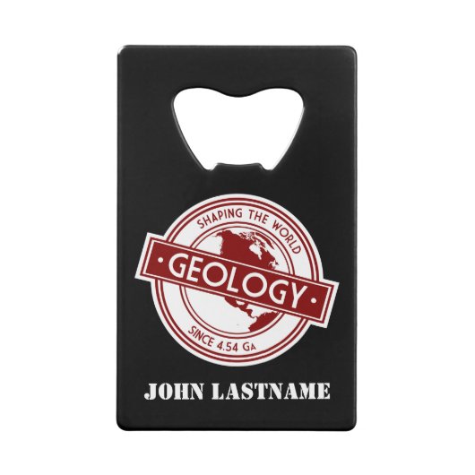 地質学 – 世界のロゴを形作る（北米） クレジットカード栓抜き (裏面)