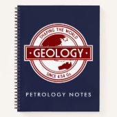 地質学 – 世界(アジア/オーストラリア)のロゴを形作る ノートブック (正面)