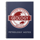 地質学 – 世界（アジア/オーストラリア）のロゴを形作る ノートブック (正面)