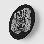 地質学 – 岩が見えるまで待つ ラウンド壁時計 (傾斜)