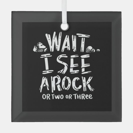 地質学 – 岩が見える ガラスオーナメント (正面)