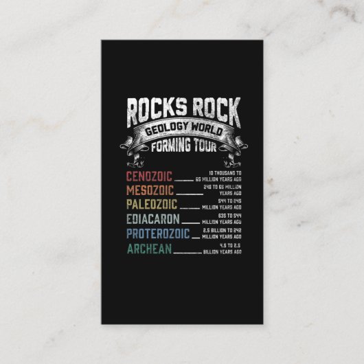 地質岩おもしろい盤形成ユーモア地質学者 名刺 (正面)