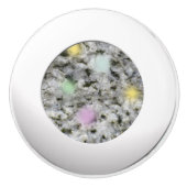 地質白花崗岩岩テクスチャパステルドット セラミックノブ (正面)