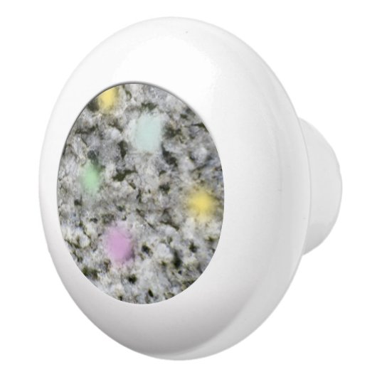 地質白花崗岩岩テクスチャパステルドット セラミックノブ (右)