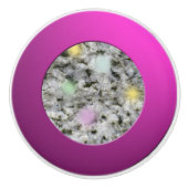 地質白花崗岩岩テクスチャパステルドット セラミックノブ (正面)