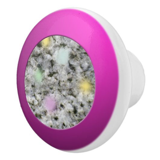 地質白花崗岩岩テクスチャパステルドット セラミックノブ (右)