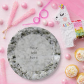 地質白花崗岩岩テクスチャ任意の文字 ペーパープレート (パーティー)