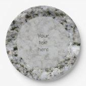 地質白花崗岩岩テクスチャ任意の文字 ペーパープレート (正面)