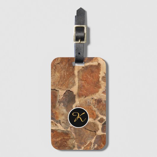 地質石構造カスタムモノグラム ラゲッジタグ (正面縦)
