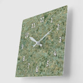 地質自然フォトグリーンロックテクスチャ スクエア壁時計 (傾斜)