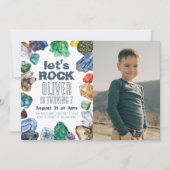 地質誕生日写真招待状 招待状 (正面)