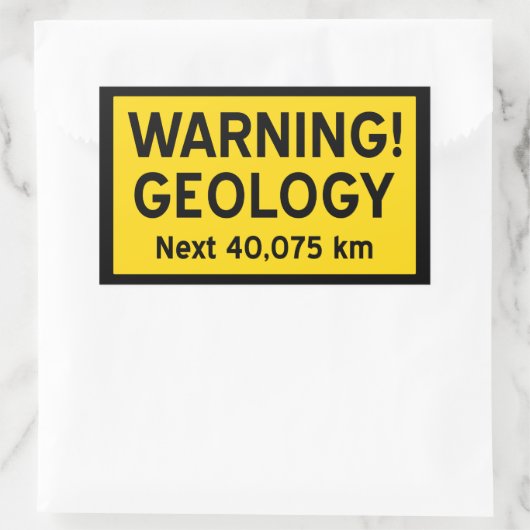 地質警告標識(メートル単位) 長方形シール (バッグ)