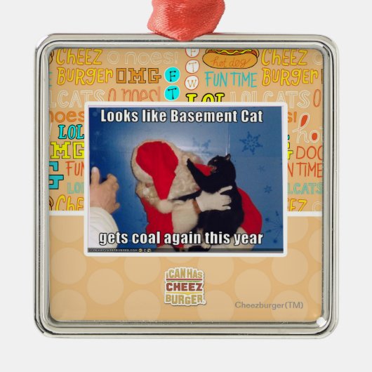 地階猫は石炭を得ます メタルオーナメント (正面)