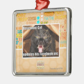 地階猫 メタルオーナメント (左)