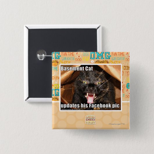 地階猫 缶バッジ (正面&裏面)