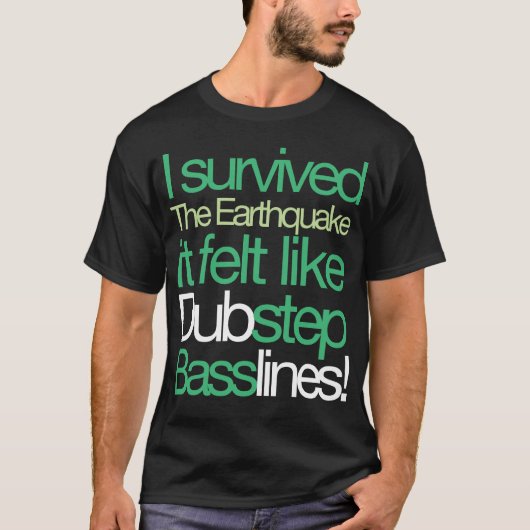 地震に耐えた - ベースラインTシャツ Tシャツ (正面)