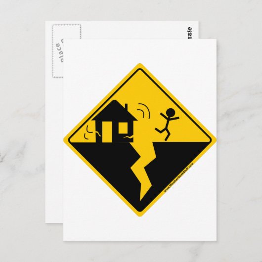 地震の警告商品と衣類 ポストカード (正面/裏面)