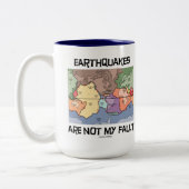 地震は私の障害ではないプレートテクトニクスマップ ツートーンマグカップ (左)
