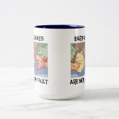 地震は私の障害ではないプレートテクトニクスマップ ツートーンマグカップ (中央)