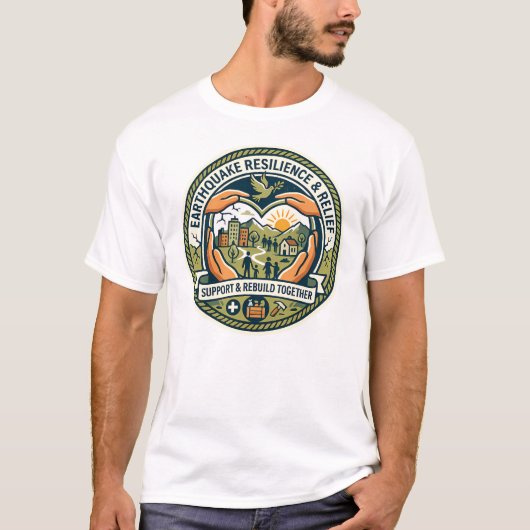 地震への耐性と支援Tシャツ Tシャツ (正面)